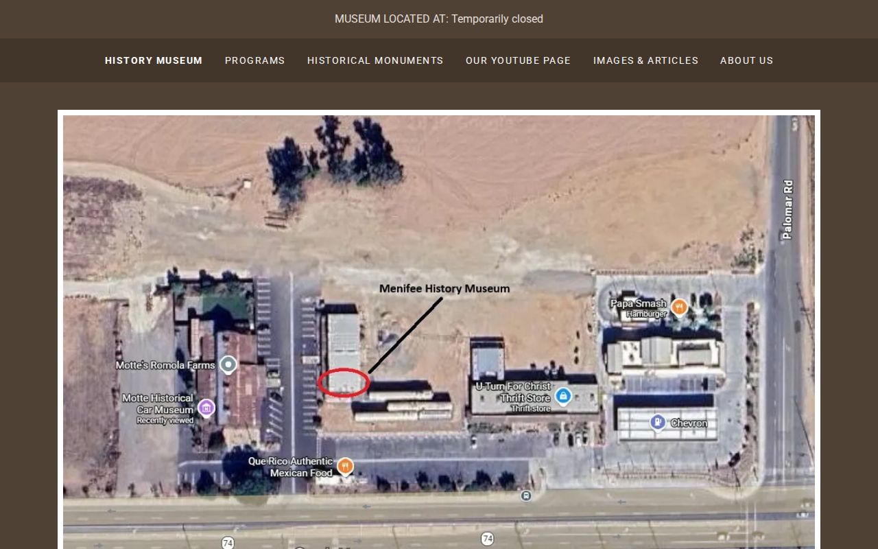 Menifee city directory local history museum resources