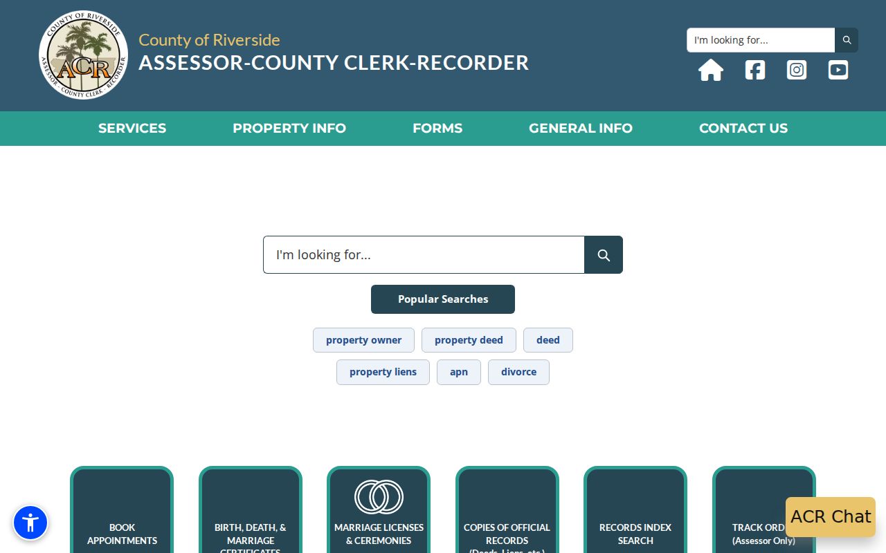 Menifee residents directory Riverside County ACR information