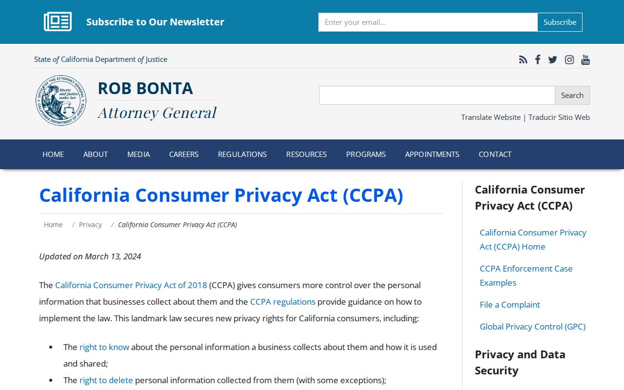 Menifee neighbors California Consumer Privacy Act guidance