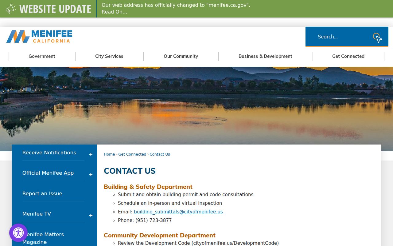 Menifee street directory permit and planning contacts