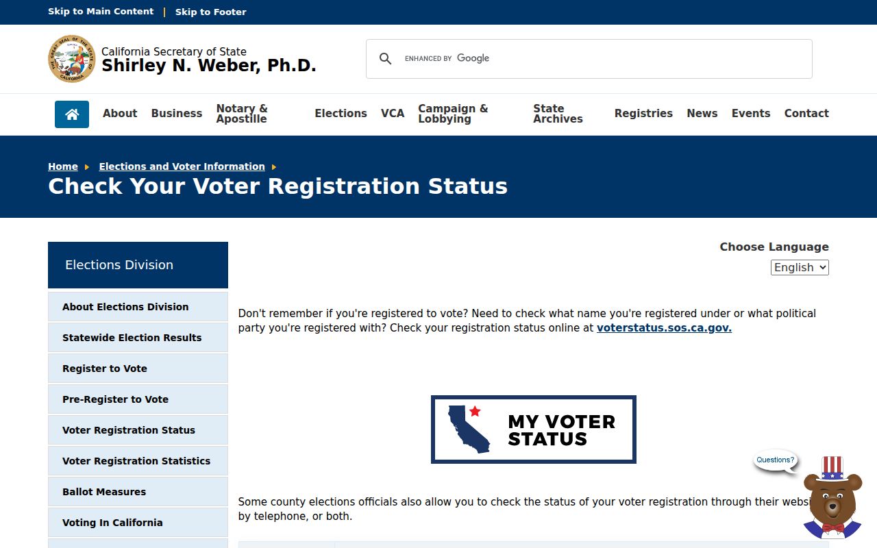 Menifee ZIP code directory California registration status guidance